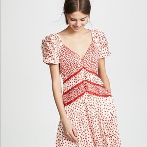 Self Portrait Dot Satin Printed Dress